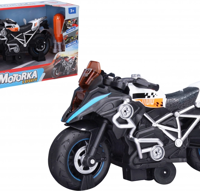 Motocicletta con effetti bianchi