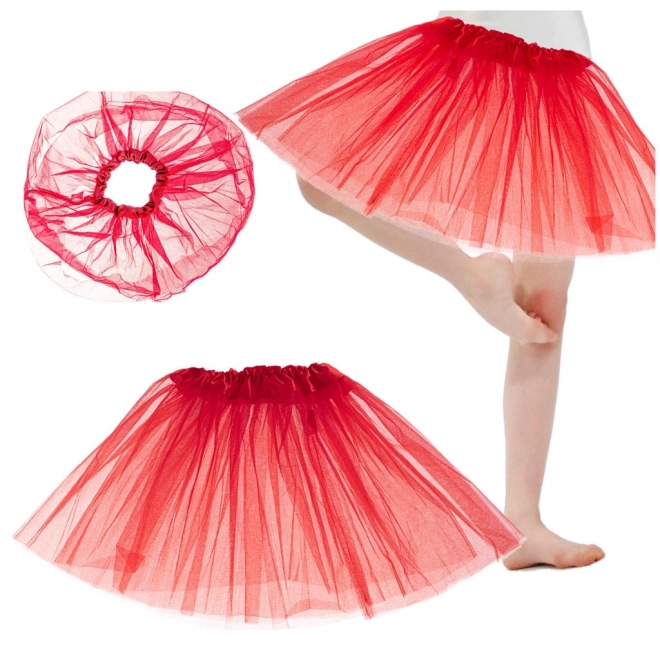 Gonna Tutu in Tulle Rossa per Costume di Carnevale