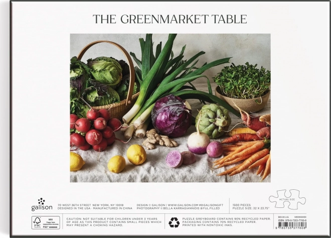 Puzzle Greenmarket Tavolo Galison 1500 pezzi