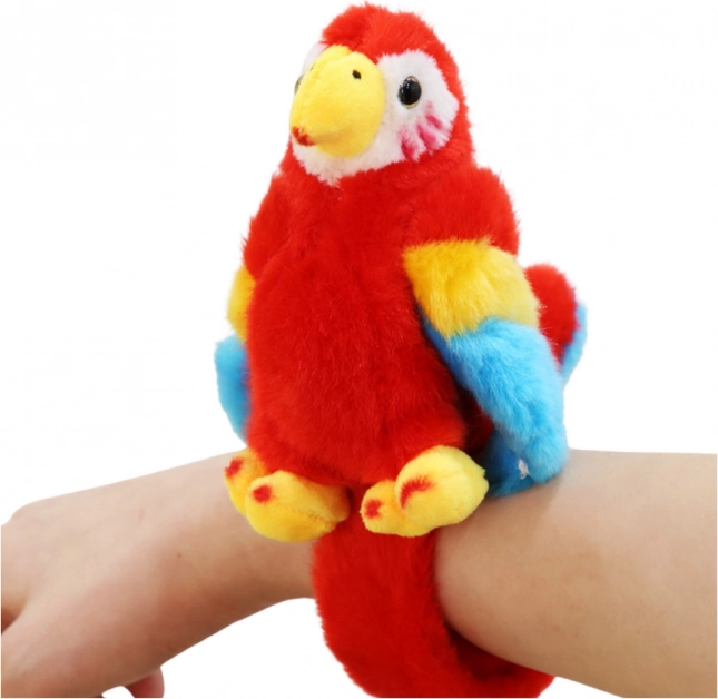 Pappagallo peluche braccialetto rosso
