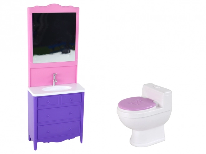 Bambola per bambini con accessori da bagno