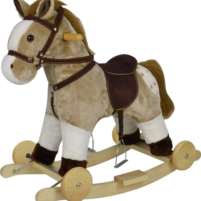 Cavallo a dondolo Chipolino su ruote beige