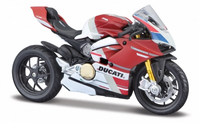 Modello in metallo Ducati Panigale V4 Corse scala 1:18 con supporto