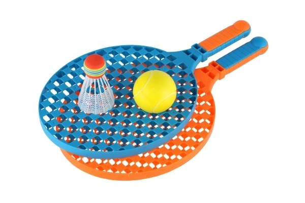 Set soft tennis 2 racchette e pallina con cestino