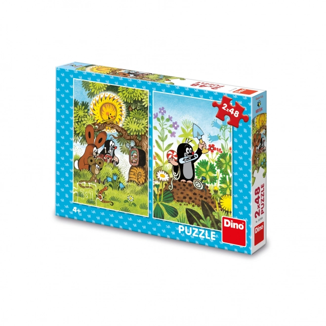 Puzzle Krtek e Amici Dino 2x48 Pezzi