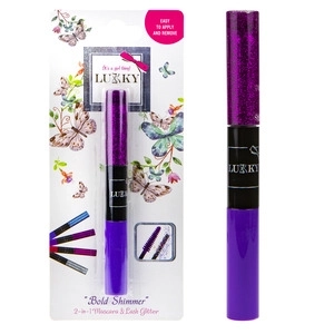 Lukky 2-in-1 mascara e glitter per ciglia viola