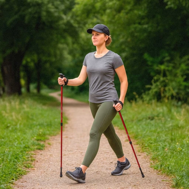Bastoncini da trekking pieghevoli per Nordic Walking 2 pezzi rossi