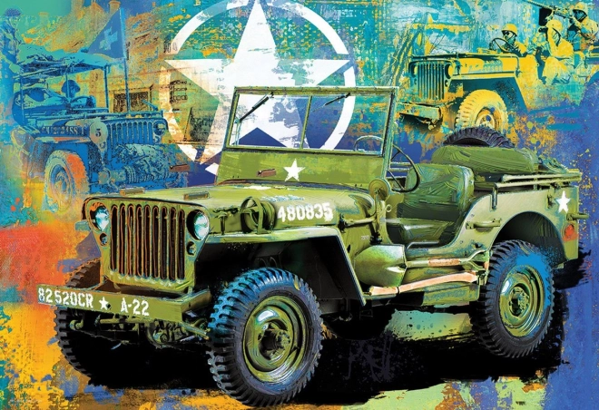 Puzzle in scatola di latta Jeep militare