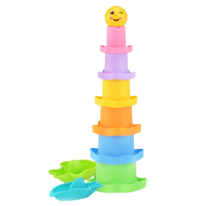 Piramide sensoriale con tazze a forma di stelle e pallina woopie baby