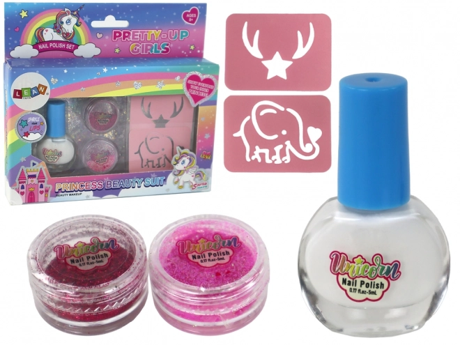 Set Bellezza Smalti Glitter Stencil