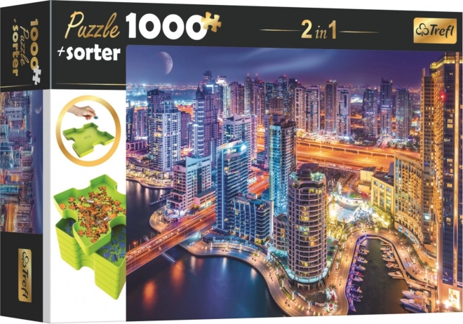 Puzzle TREFL Notte a Dubai - Con Separatore 2 in 1 - 1000 Pezzi