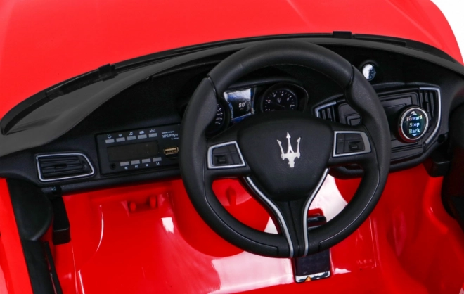 Maserati Ghibli batteria per bambini rosso + Telecomando + Avvio lento + EVA + MP3 USB + LED