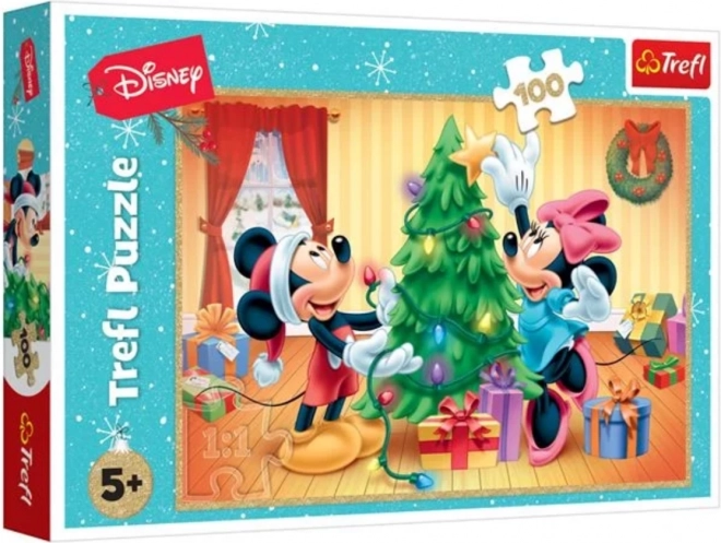 Puzzle MICKEY E MINNIE Natale 100 Pezzi