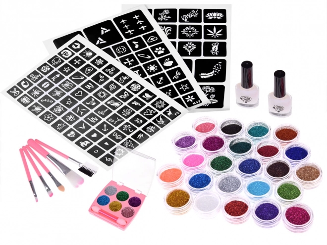 Set per Tatuaggi Glitter per Bambini 24 Colori