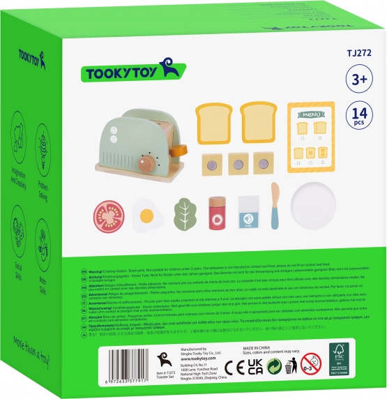 Set colazione tostapane in legno in colori pastello di Tooky Toy