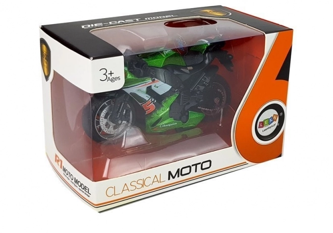 Motocicletta a Frizione con Suoni 1:14 Verde