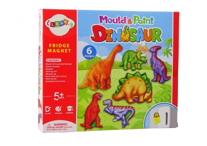Set fai da te per dipingere magneti in gesso di dinosauri