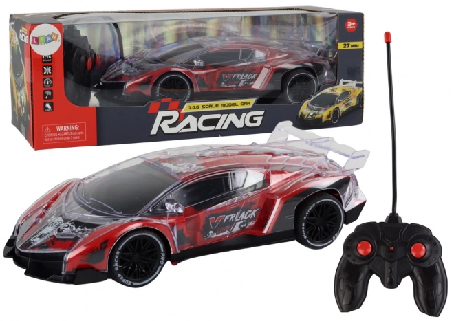 Auto sportiva telecomandata RC con luci rosse