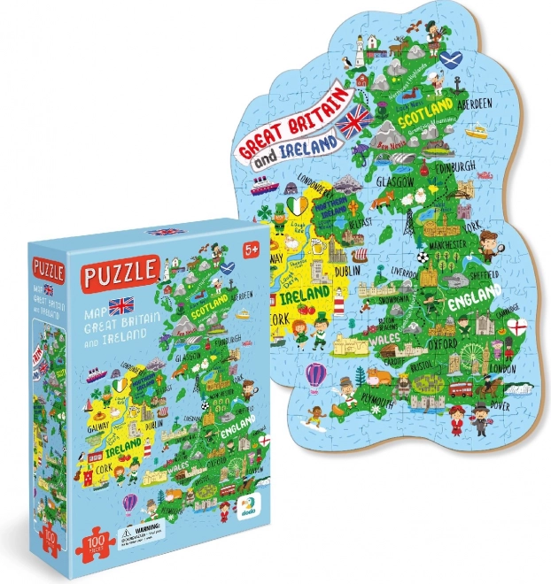 Puzzle Mappa Regno Unito e Irlanda del Nord 100 Pezzi