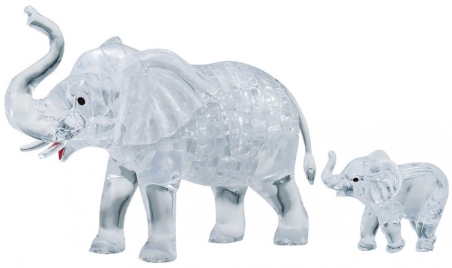 Puzzle 3D Cristallo Elefante con Cucciolo