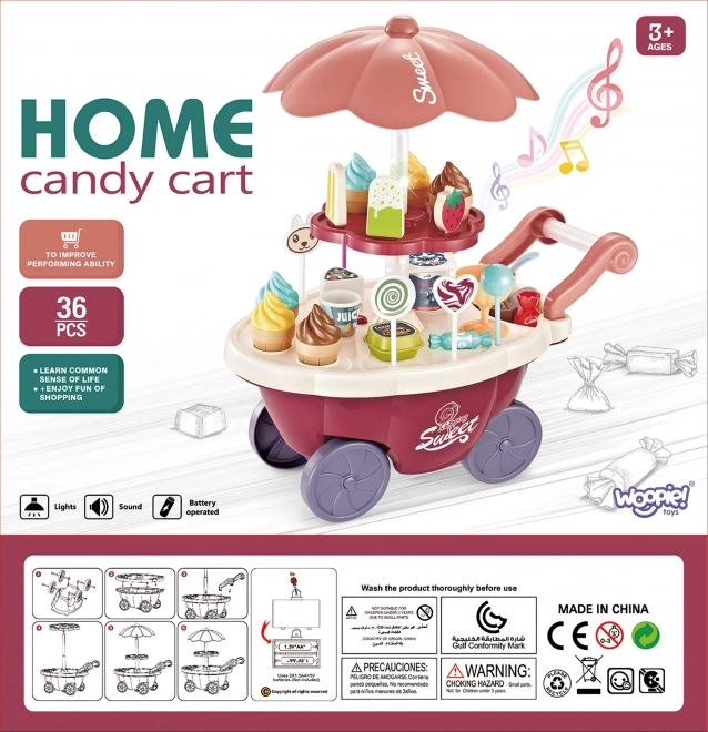Carrello Woopie con gelati e dolci con melodia e luci
