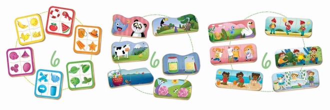 Set di puzzle per bambini colori, sequenze e contrari 3 in 1