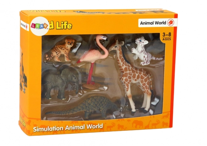 Set di Figure Animali Giraffa Flamingo Elefante Tigre