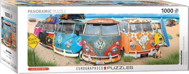 Puzzle panoramico autobus colorati Eurographics 1000 pezzi