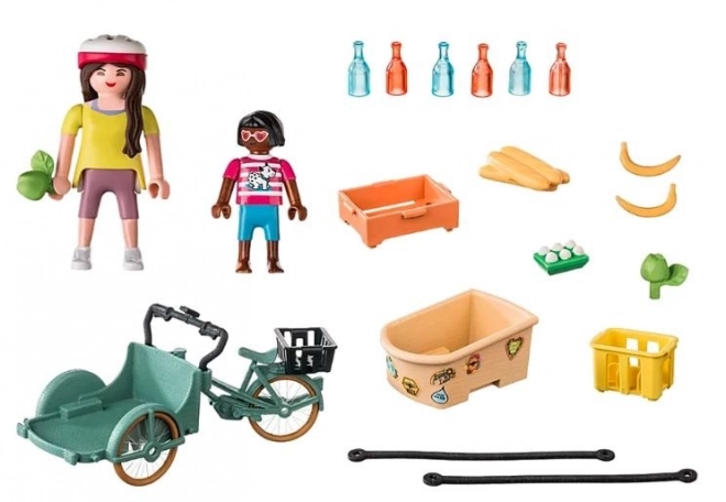 Set figurine Country bicicletta da carico