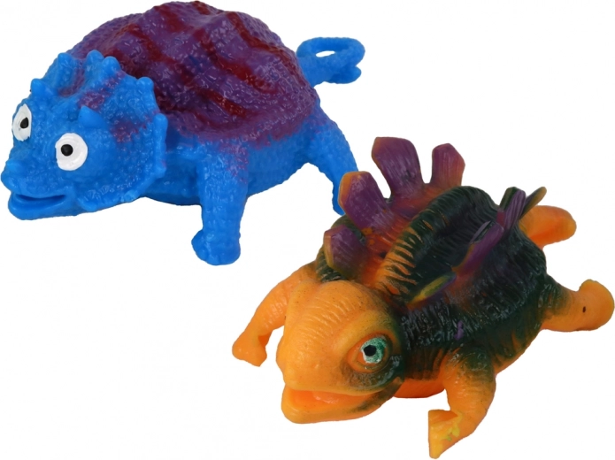 Due giocattoli di dinosauri allegri