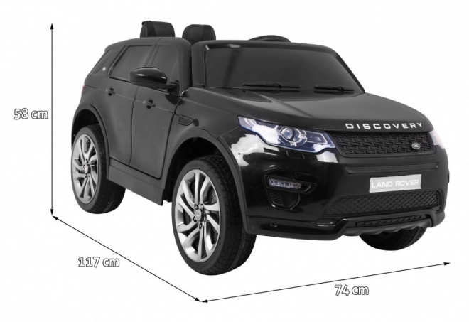 Land Rover Discovery per bambini nero + Telecomando + Cinture di Sicurezza a 5 Punti + Regolazione Sedile + EVA + MP3 LED
