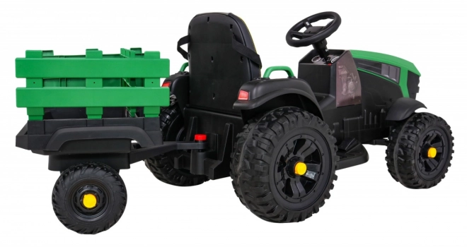 Trattore in titanio con rimorchio verde