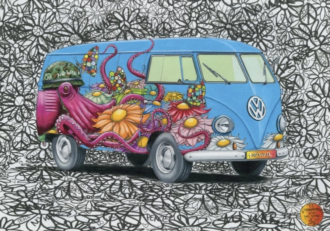 Puzzle Dinos Hippies VW 500 Pezzi