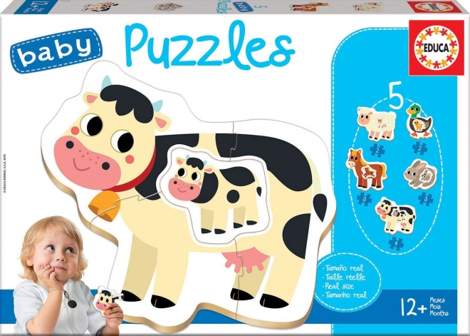 Puzzle baby animali della fattoria con cuccioli