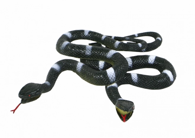 Serpente di Gomma Nero con Strisce Bianche