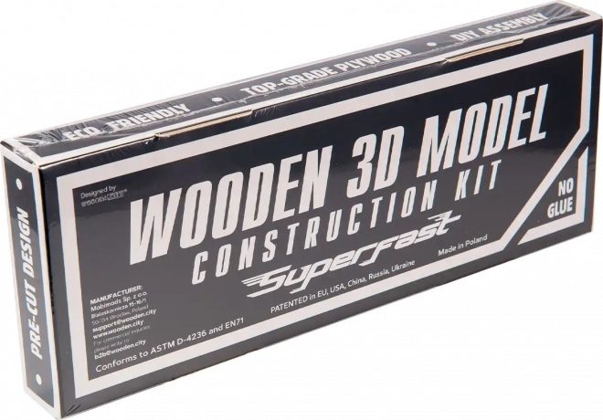 Puzzle 3D in legno - modello auto da rally