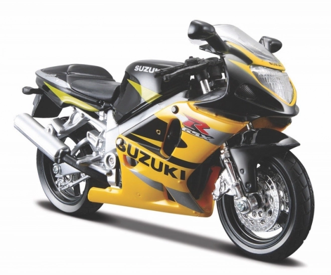 Modello motocicletta Suzuki GSX-R600 con supporto 1/18