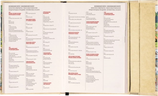 Agenda settimanale magnetica con disegni di Josef Lada 2025