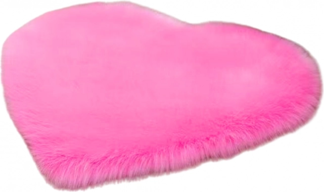 Tappeto peluche rosa a forma di cuore 40x50 cm
