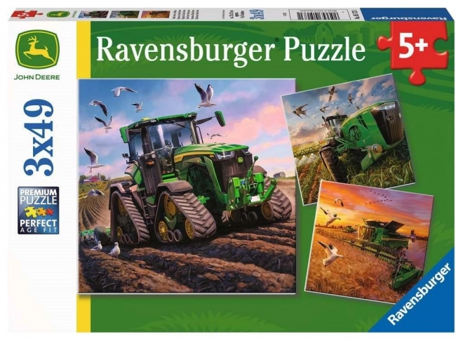 Puzzle trattori RAVENSBURGER John Deere in azione 3x49 pezzi