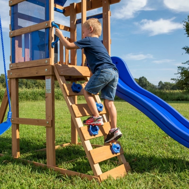 Parco giochi in legno Aurora con scivolo