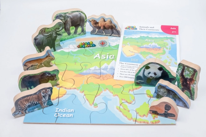 Puzzle in legno Asia e i suoi animali