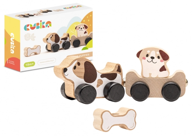 Giocattolo in legno Smart Dogs con osso