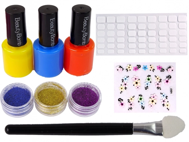 Grande Set Manicure per Bambine con Smalti Adesivi e Separatori