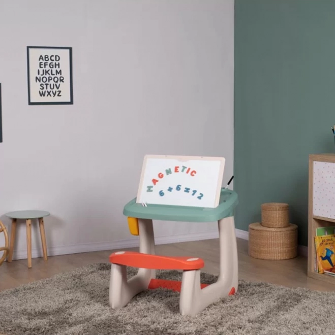 Lavagna Doppia Scrivania per Bambini Smoby con Accessori