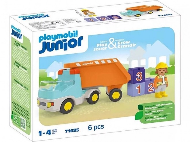 Set da costruzione con camion ribaltabile Junior