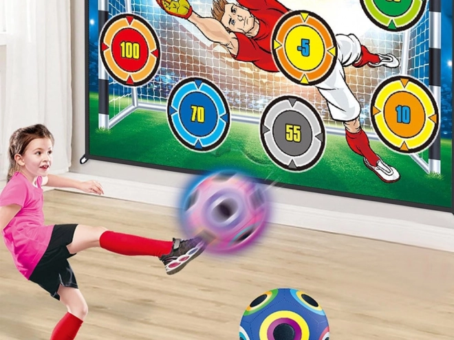 Set per il gioco del calcio con bersaglio e palla luminosa
