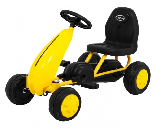 Primo Gokart a pedali per bambini bianco – Giallo