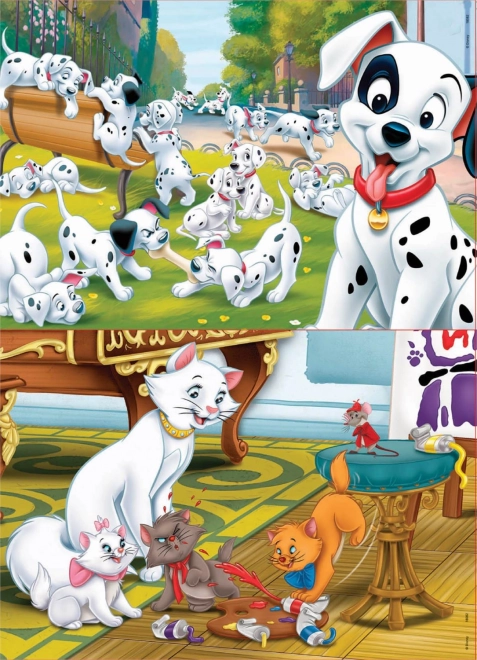 Puzzle in legno 101 Dalmata e Gli Aristogatti 2x25 pezzi