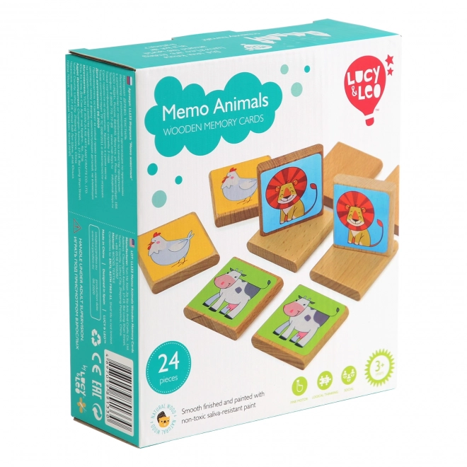 Pexeso di legno per bambini Animali - 24 carte